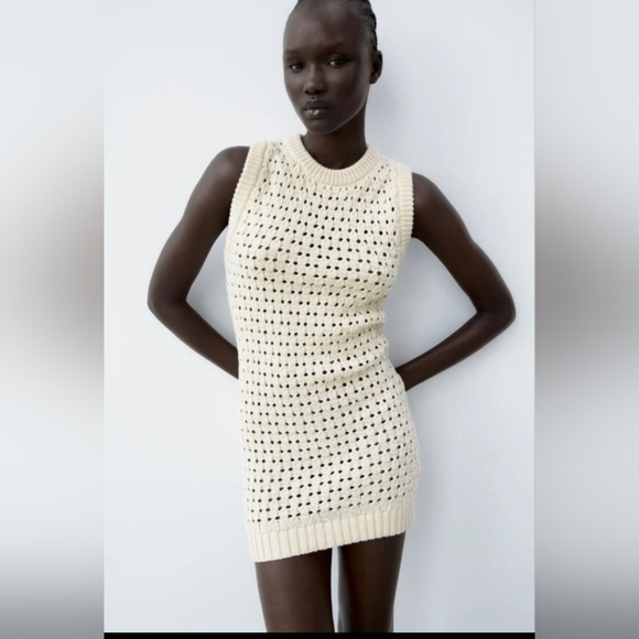 Zara Dresses & Skirts - Zara Openwork Knitted Dress